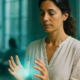 Mujer sintiendo su campo energético con las manos · aprender a sanar en un día · taller presencial