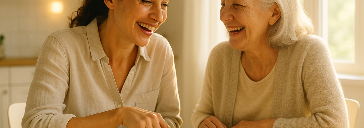 Madre e hija mirando un álbum familiar a la luz de la mañana: herencia transgeneracional estudios