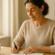 Mujer con un cuaderno frente a una ventana decidiendo por dónde empezar a cambiar tu vida con los cinco pilares del Método 5L