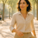 Mujer caminando al sol por la mañana, imagen de cambiar de identidad personal paso a paso