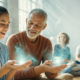Grupo de adultos practicando con las manos en una sala luminosa: prácticas energéticas para principiantes